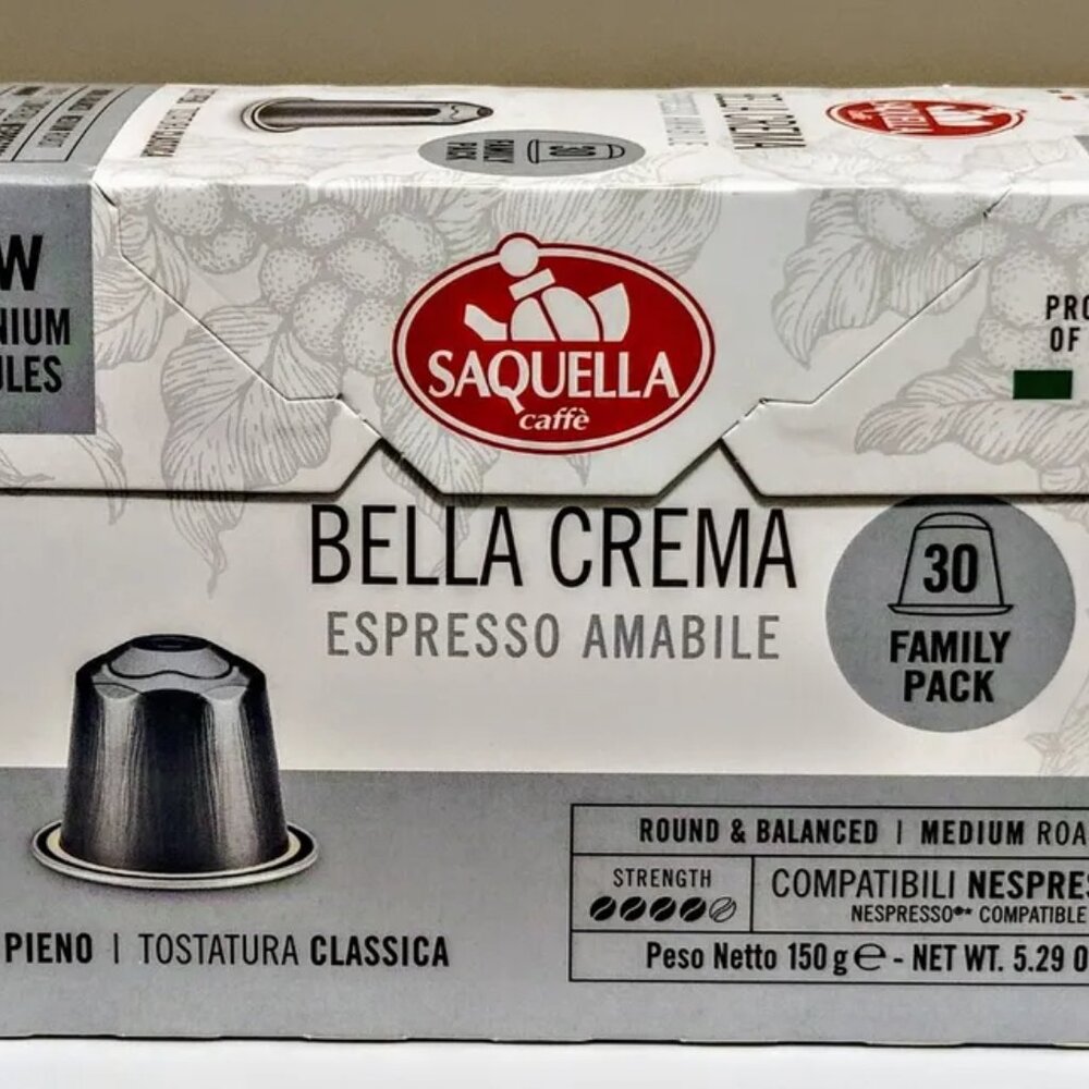 NIB - Saquella Bella Crema coffee pods - Nespresso compatible